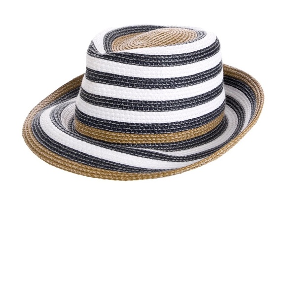 Eric Javits Straw Striped Bucket Hat - Picture 1 of 5